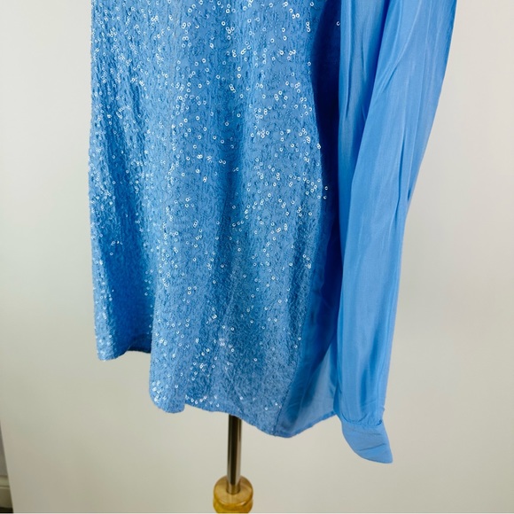 Chico’s Light Blue Sequin Top Chico’s Size 2 US Large - Picture 9 of 14